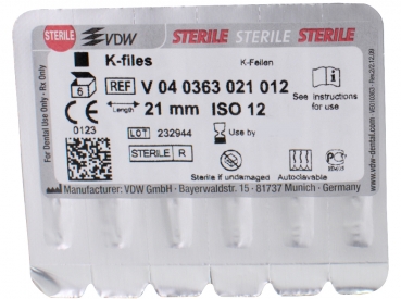 K-files 63/ 12,5 21mm sterile 6 buc.